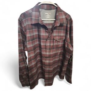 NWT Swiss Tech Plaid Flannel Shirt XL Windsor Wine